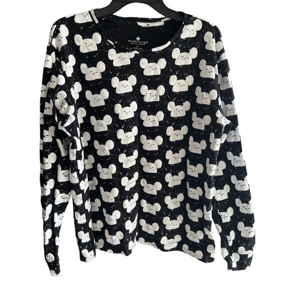 MODERN BURLAP Black mouse mice sweatshirt made for memories organic cotton sz XL - Picture 1 of 7